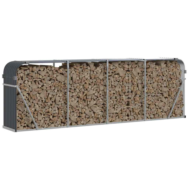 Vidaxl Brennholzlager 300x45x100 cm verzinkter Stahl -Anthrazit