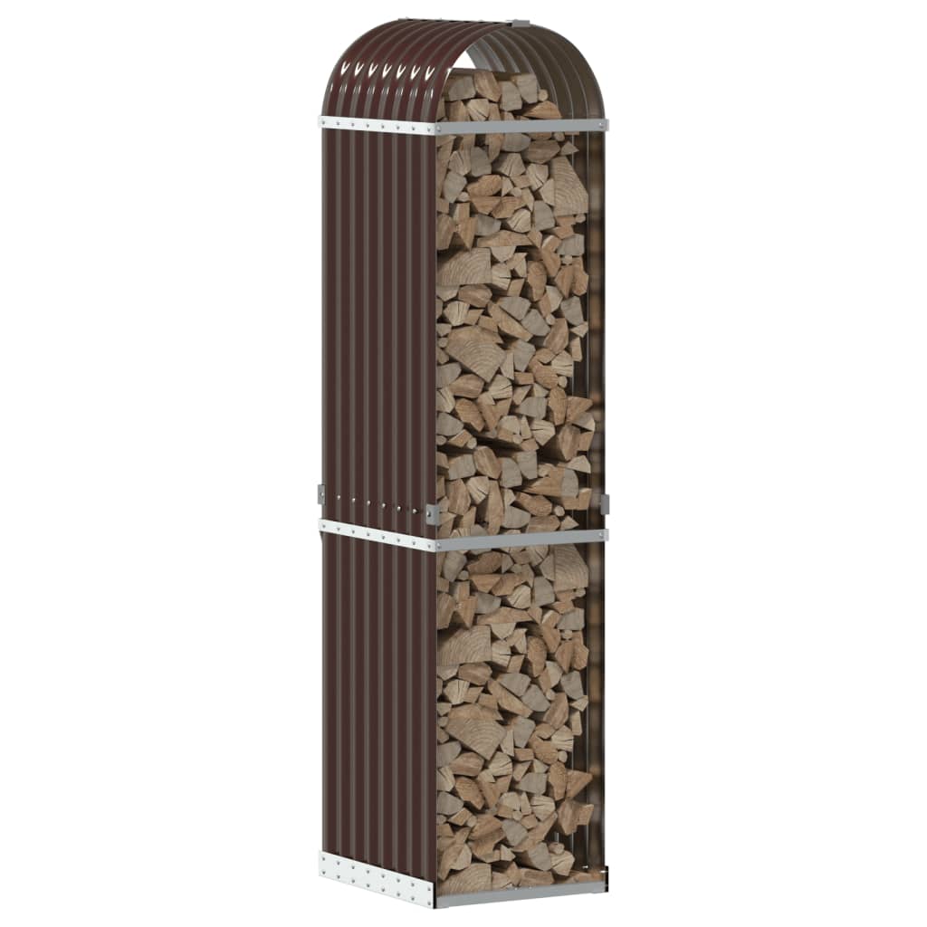 Vidaxl Brennholz Aufbewahrung 40x45x170 cm verzinkter Stahlbraun