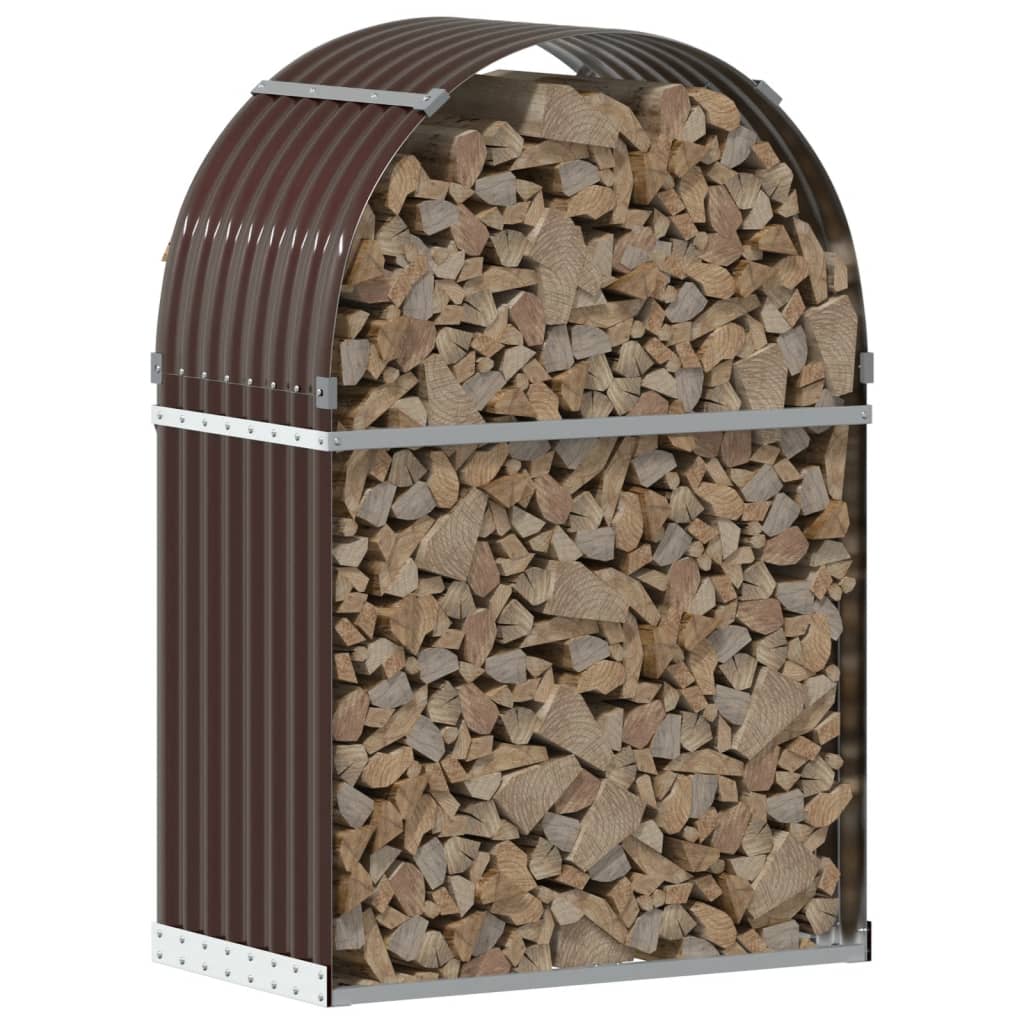 Vidaxl Brennholz Aufbewahrung 80x45x120 cm verzinkter Stahlbraun