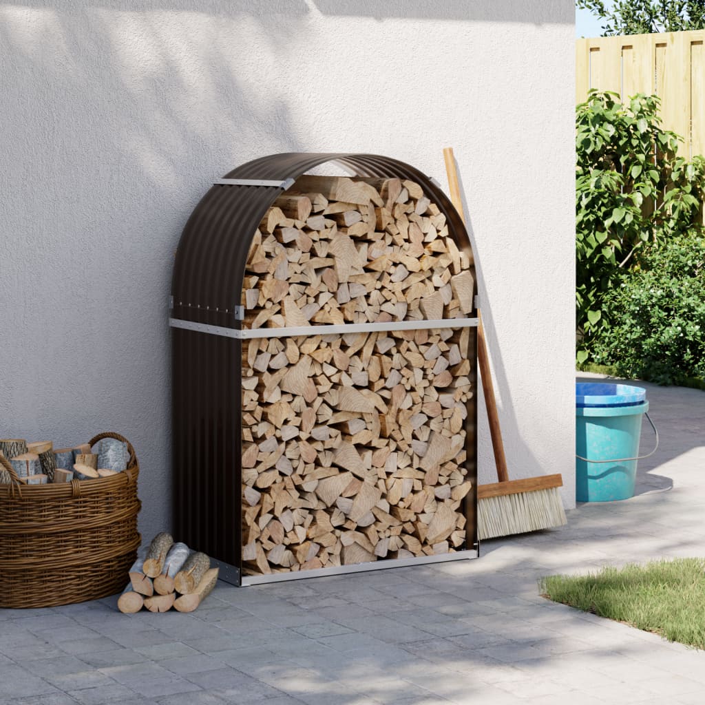 Vidaxl Brennholz Aufbewahrung 80x45x120 cm verzinkter Stahlbraun