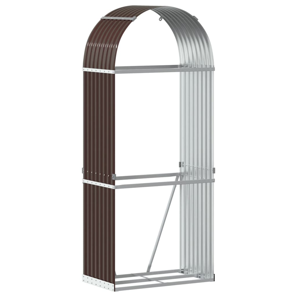 Vidaxl Brennholz Aufbewahrung 80x45x190 cm verzinkter Stahlbraun
