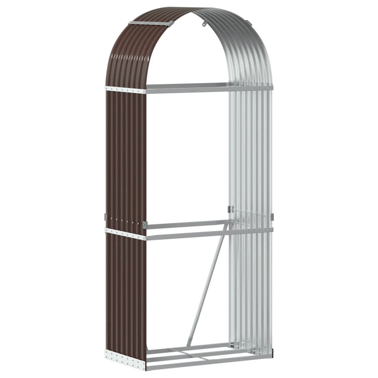 Vidaxl Brennholz Aufbewahrung 80x45x190 cm verzinkter Stahlbraun