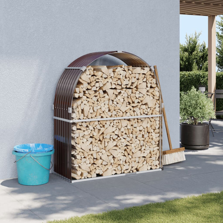 Vidaxl Brennholz Speicher 120x45x140 cm verzinkter Stahlbraun