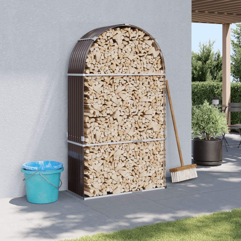 Vidaxl Brennholz Speicher 120x45x210 cm verzinkter Stahlbraun
