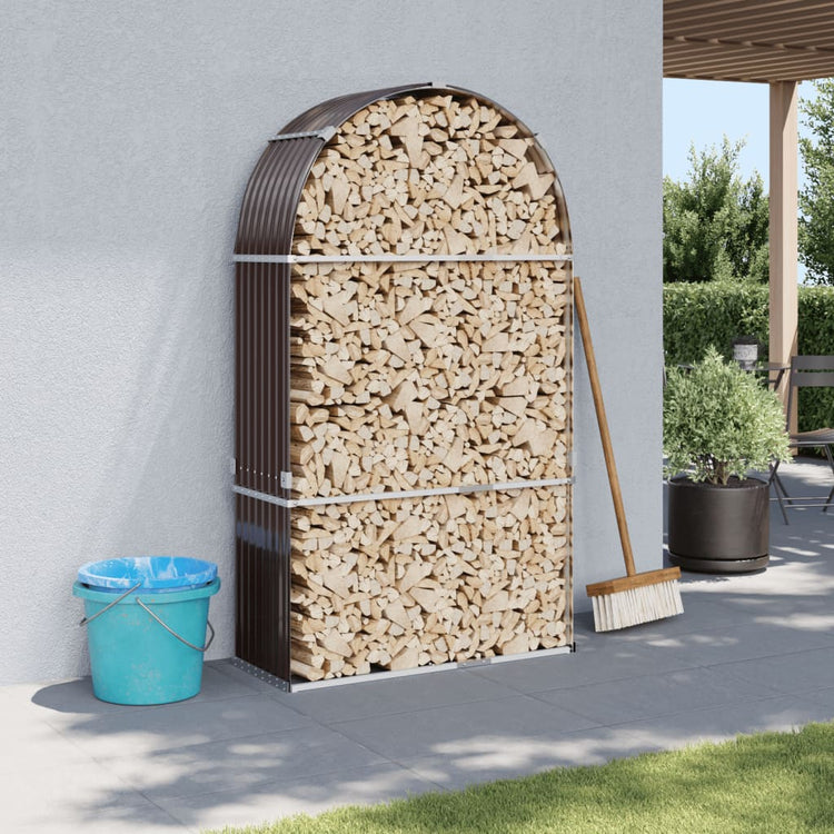 Vidaxl Brennholz Speicher 120x45x210 cm verzinkter Stahlbraun