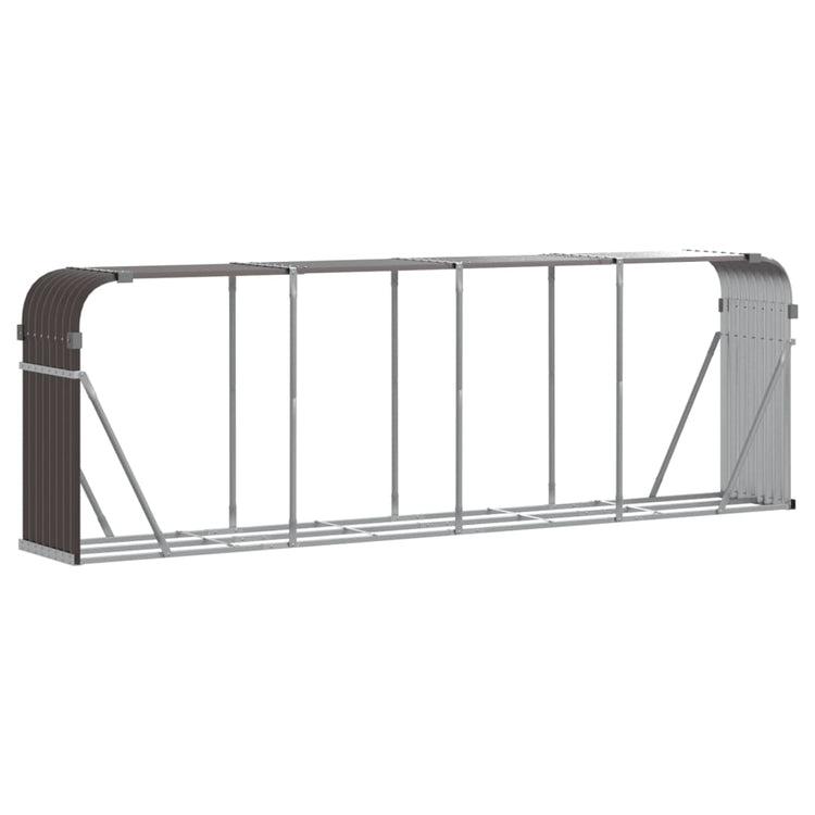 Vidaxl Brennholz Aufbewahrung 300x45x100 cm verzinkter Stahlbraun