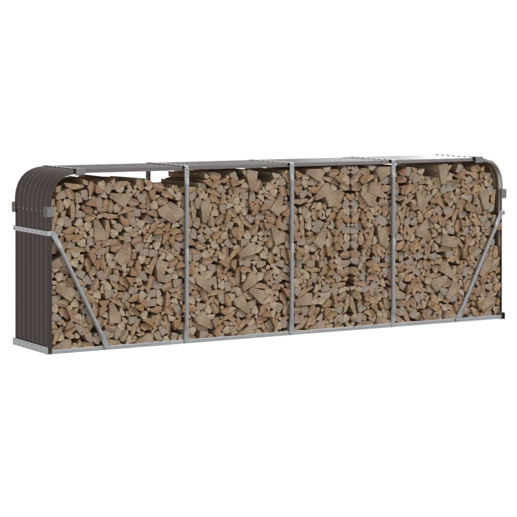 Vidaxl Brennholz Aufbewahrung 300x45x100 cm verzinkter Stahlbraun