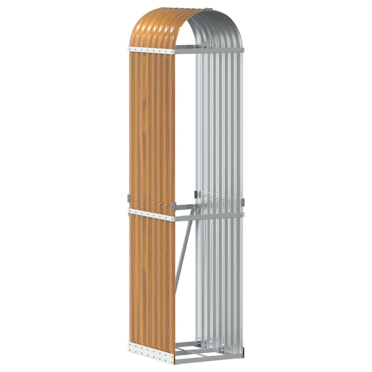 Vidaxl Brennholz Aufbewahrung 40x45x170 cm verzinktes Stahl hellbraun