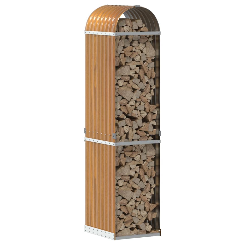 Vidaxl Brennholz Aufbewahrung 40x45x170 cm verzinktes Stahl hellbraun