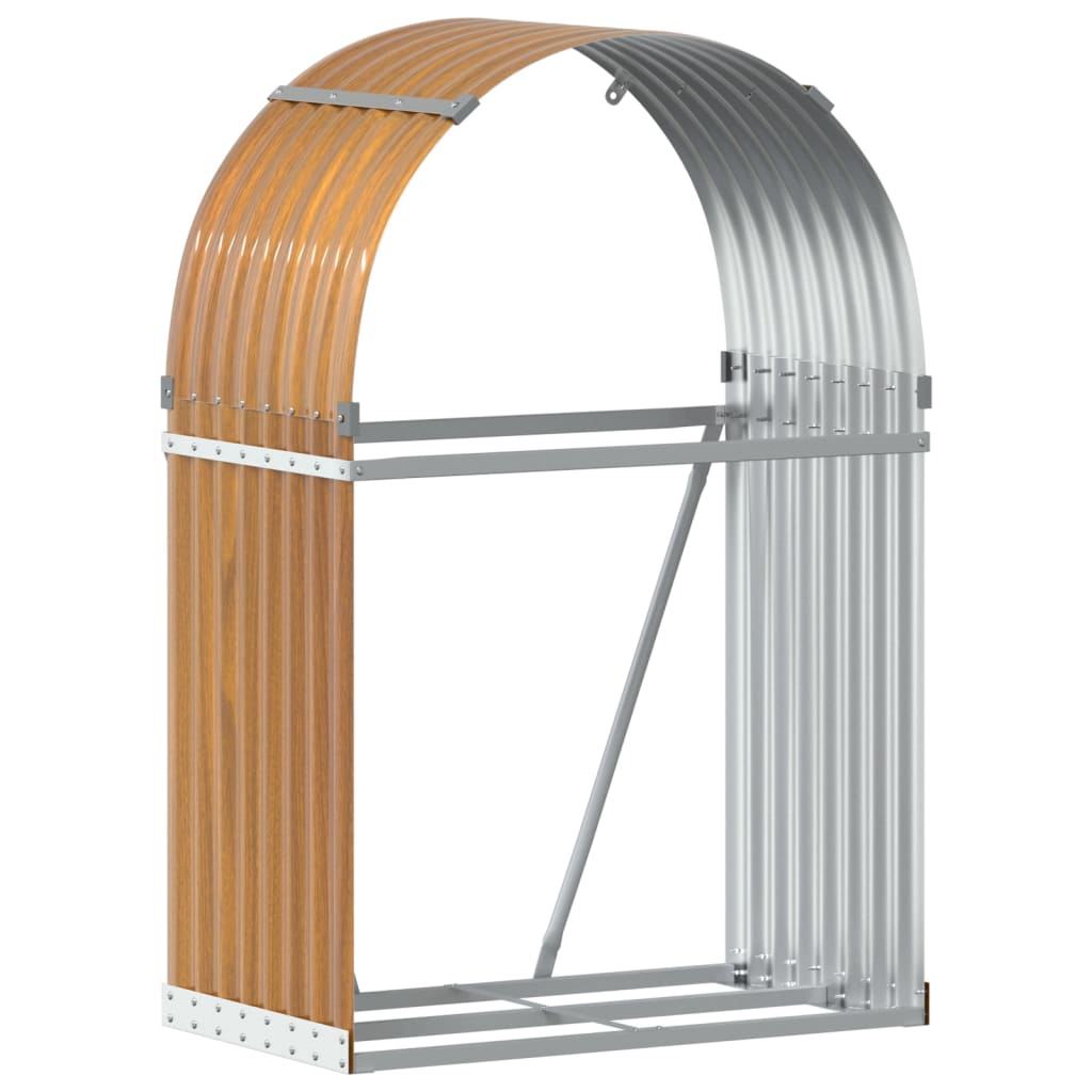Vidaxl Brennholz Aufbewahrung 80x45x120 cm verzinktes Stahl hellbraun