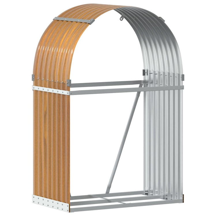 Vidaxl Brennholz Aufbewahrung 80x45x120 cm verzinktes Stahl hellbraun
