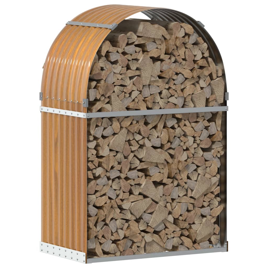 Vidaxl Brennholz Aufbewahrung 80x45x120 cm verzinktes Stahl hellbraun