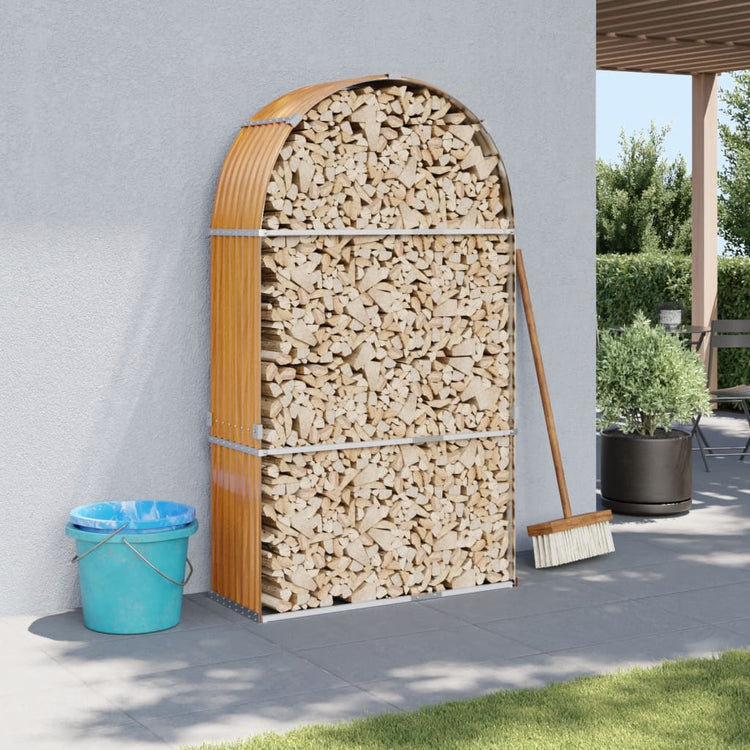 Vidaxl Brennholz Speicher 120x45x210 cm verzinkter Stahlhellbraun