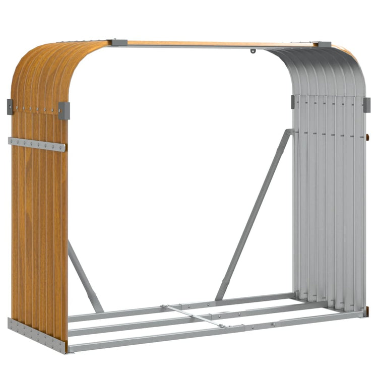 Vidaxl Brennholz Aufbewahrung 120x45x100 cm verzinktes Stahl hellbraun