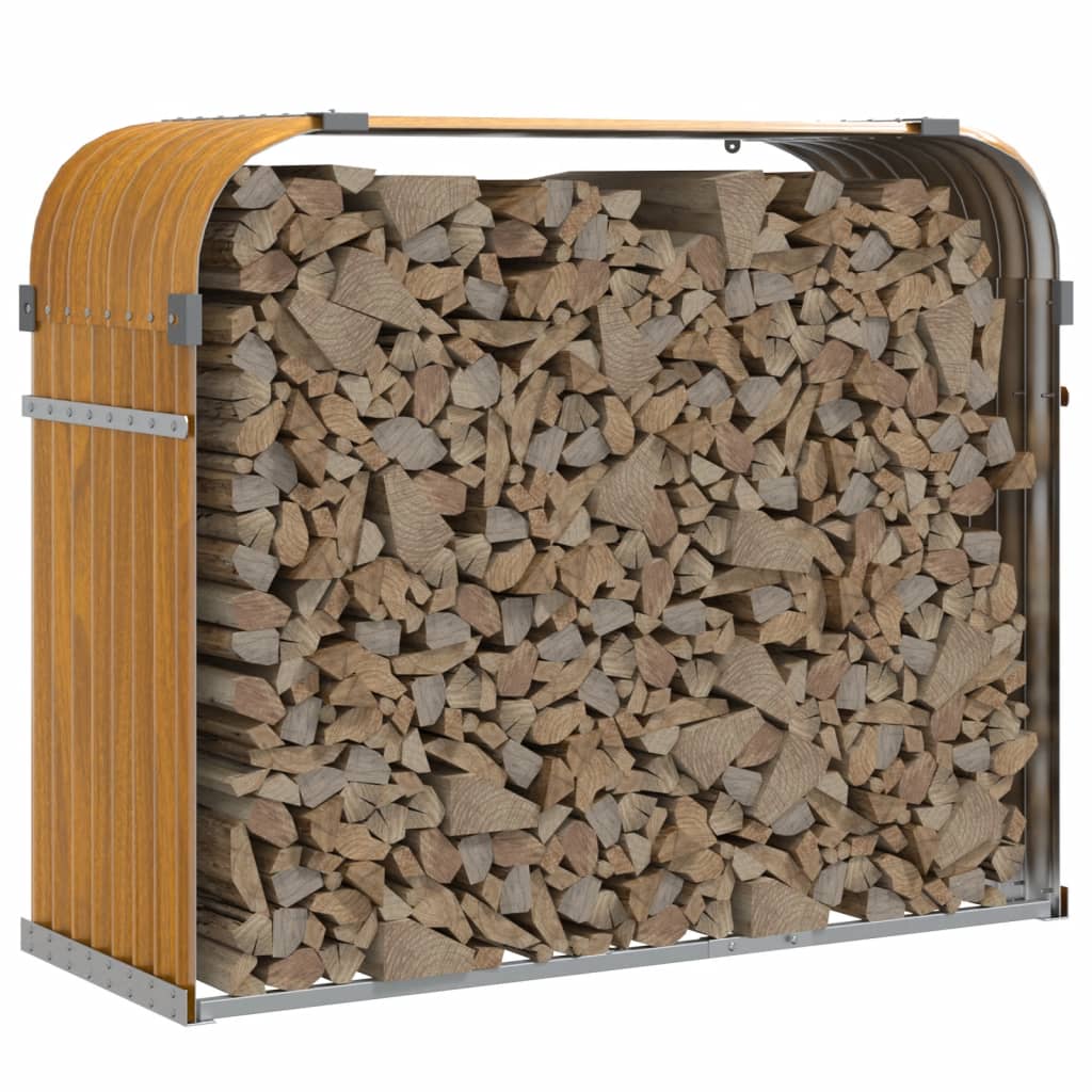 Vidaxl Brennholz Aufbewahrung 120x45x100 cm verzinktes Stahl hellbraun
