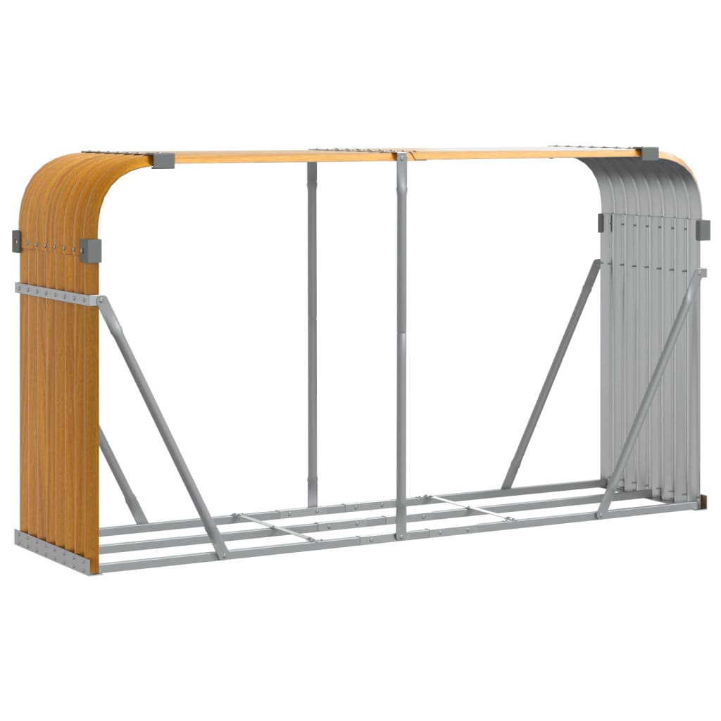 Vidaxl Brennholz Aufbewahrung 180x45x100 cm verzinktes Stahlhellbraun