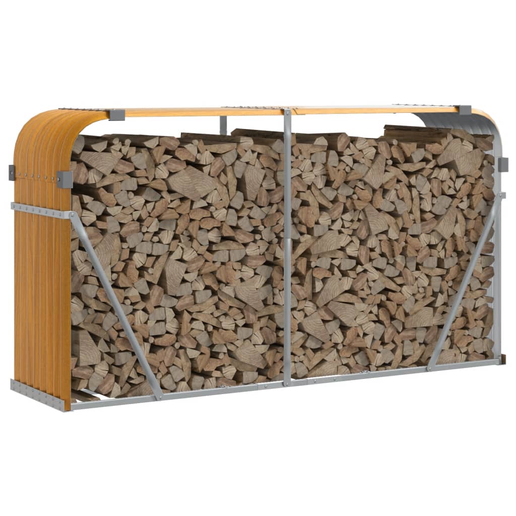 Vidaxl Brennholz Aufbewahrung 180x45x100 cm verzinktes Stahlhellbraun