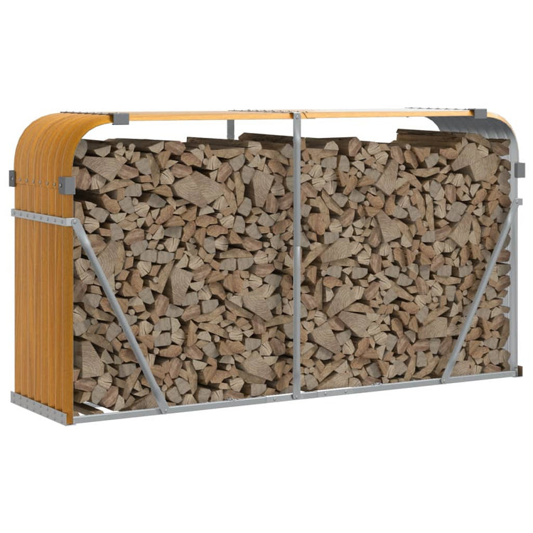 Vidaxl Brennholz Aufbewahrung 180x45x100 cm verzinktes Stahlhellbraun