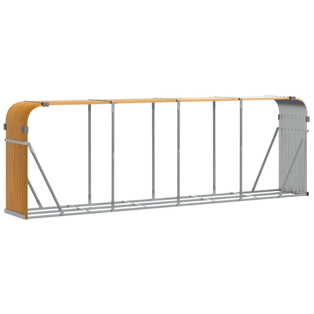 Vidaxl Brennholz Aufbewahrung 300x45x100 cm verzinktes Stahl hellbraun