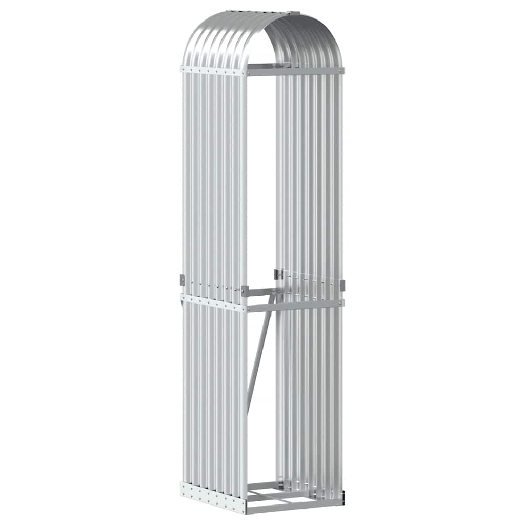 Vidaxl Brennholzlager 40x45x170 cm verzinkter Stahl Silber gefärbt