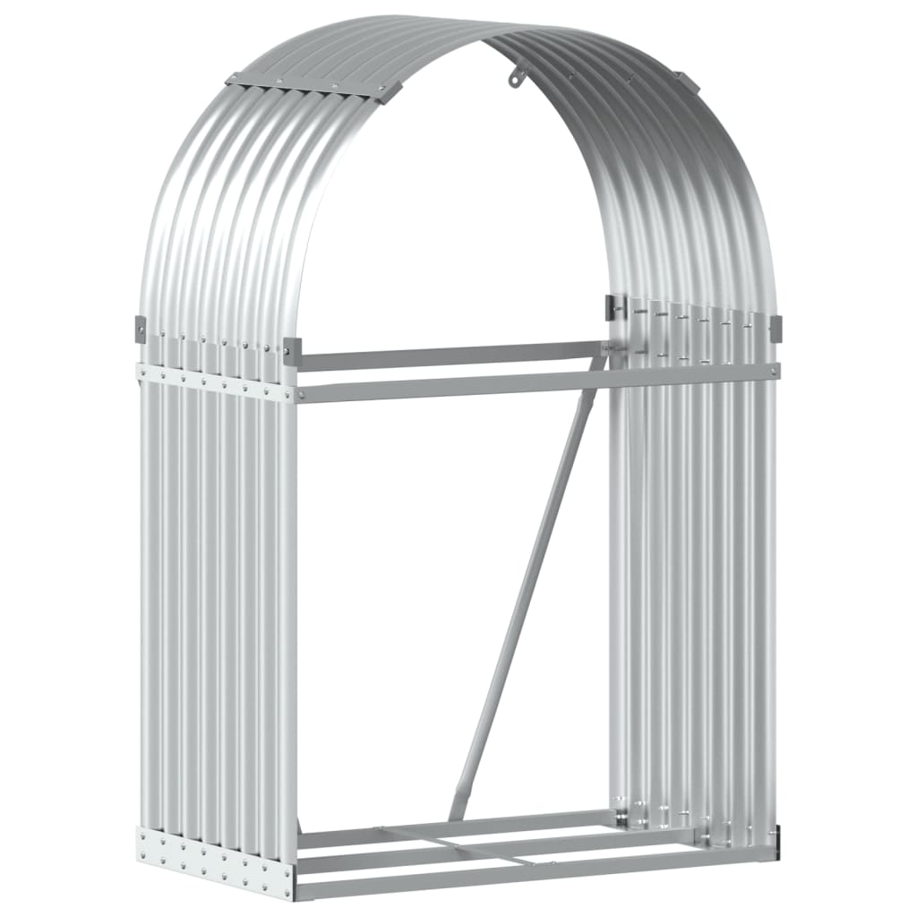 Vidaxl Brennholzlager 80x45x120 cm verzinkter Stahl Silber gefärbt