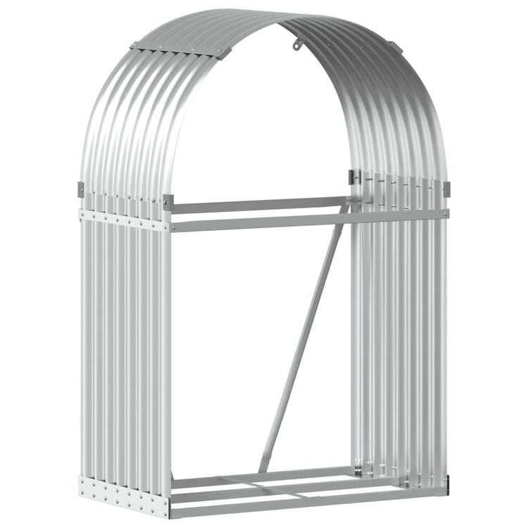 Vidaxl Brennholzlager 80x45x120 cm verzinkter Stahl Silber gefärbt