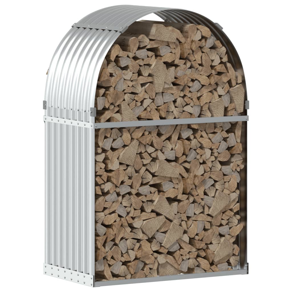 Vidaxl Brennholzlager 80x45x120 cm verzinkter Stahl Silber gefärbt