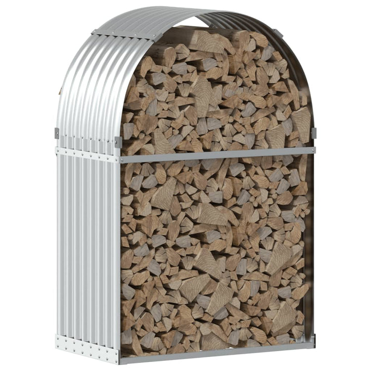 Vidaxl Brennholzlager 80x45x120 cm verzinkter Stahl Silber gefärbt
