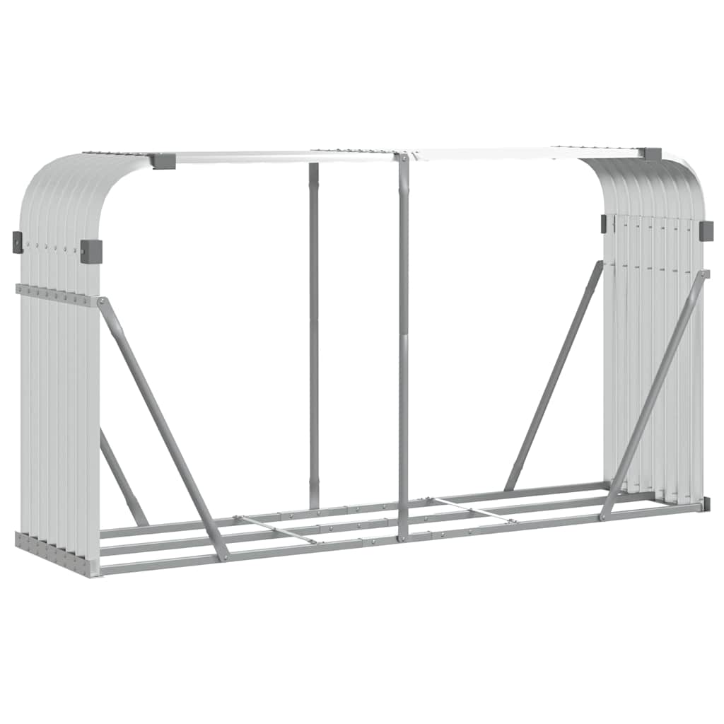Vidaxl Brennholzlager 180x45x100 cm verzinkter Stahl Silberfarbe