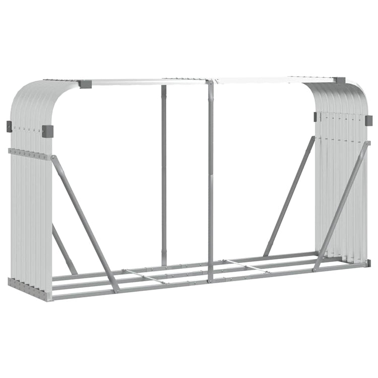Vidaxl Brennholzlager 180x45x100 cm verzinkter Stahl Silberfarbe