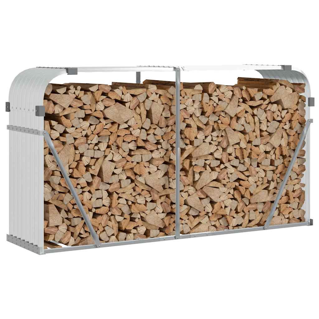 Vidaxl Brennholzlager 180x45x100 cm verzinkter Stahl Silberfarbe