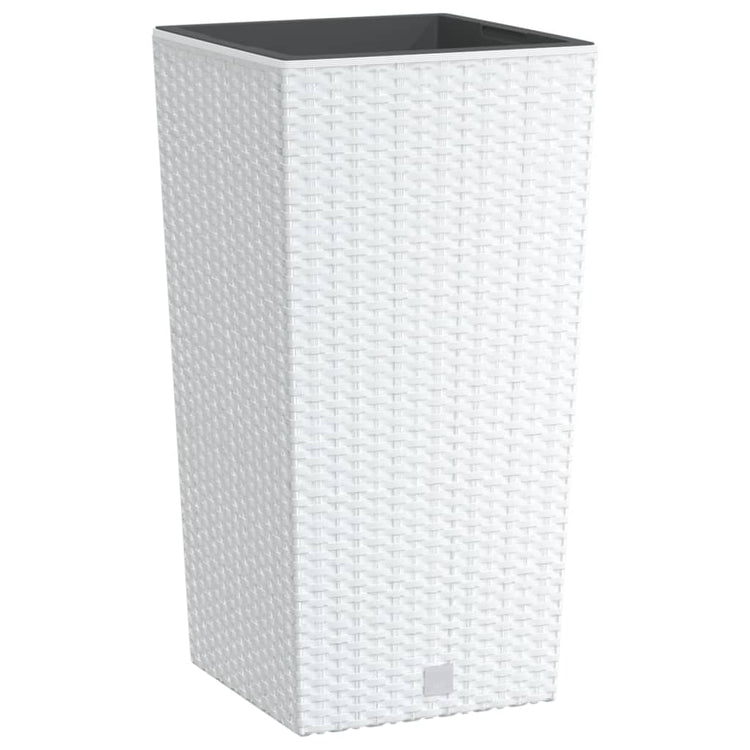 Vidaxl -Pflanzer mit abnehmbarem Bak Rattan Look 11 26,5 l PP Weiß
