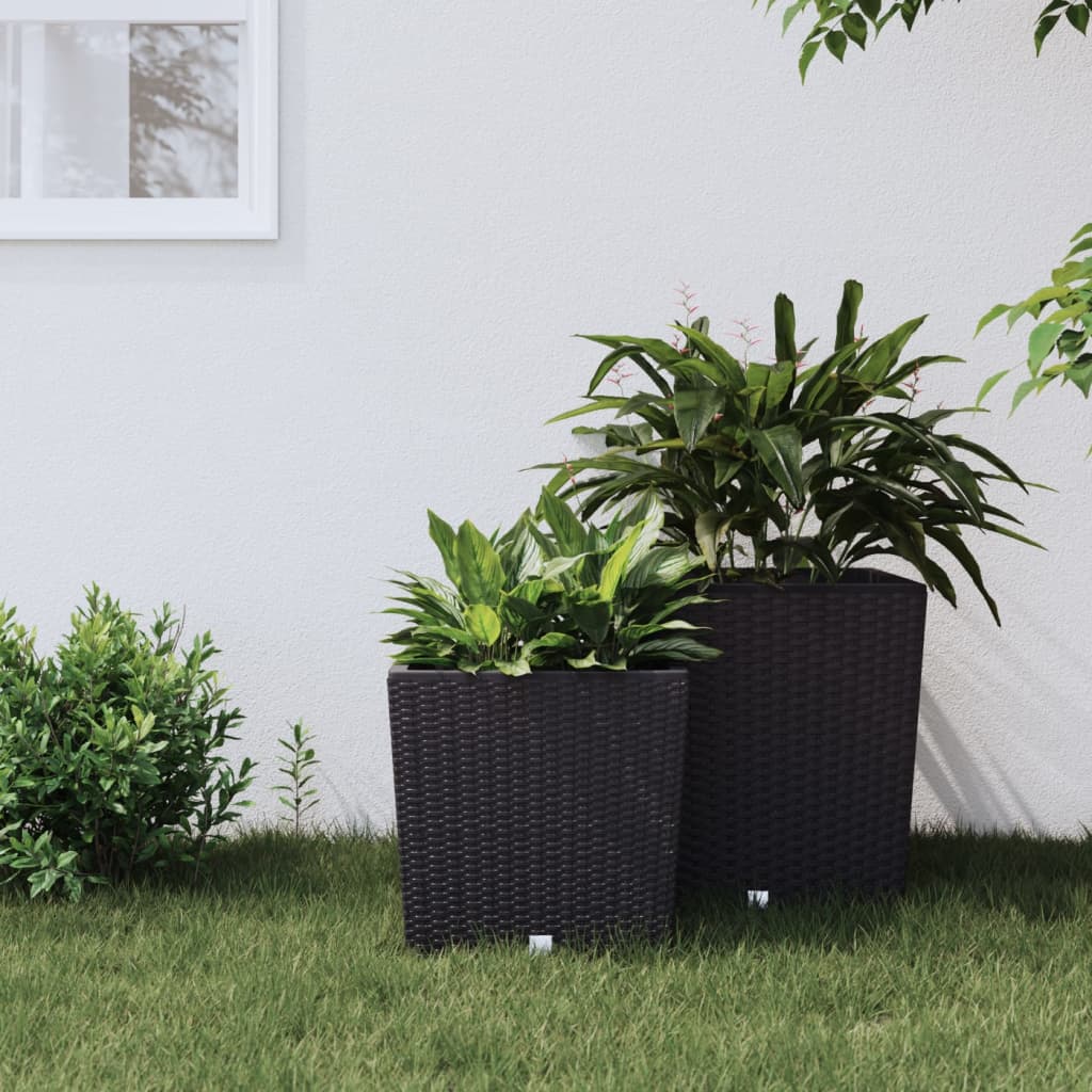 Vidaxl -Planer mit abnehmbarem Bak Rattan Look 21 32 l PP Anthrazit