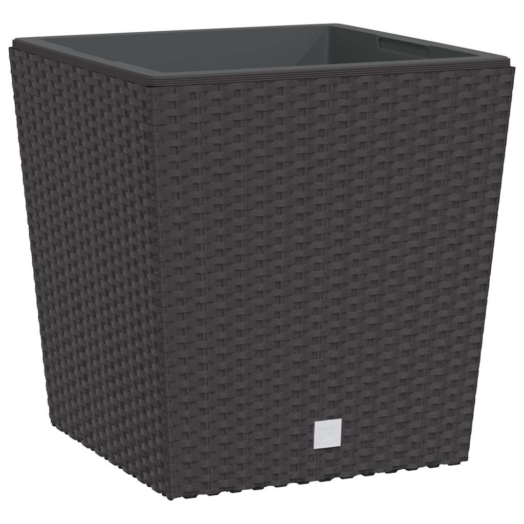 Vidaxl Pflanzer mit abnehmbarem Bak Rattan Look 21 32 l PP Brown