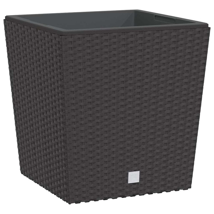 Vidaxl Pflanzer mit abnehmbarem Bak Rattan Look 21 32 l PP Brown