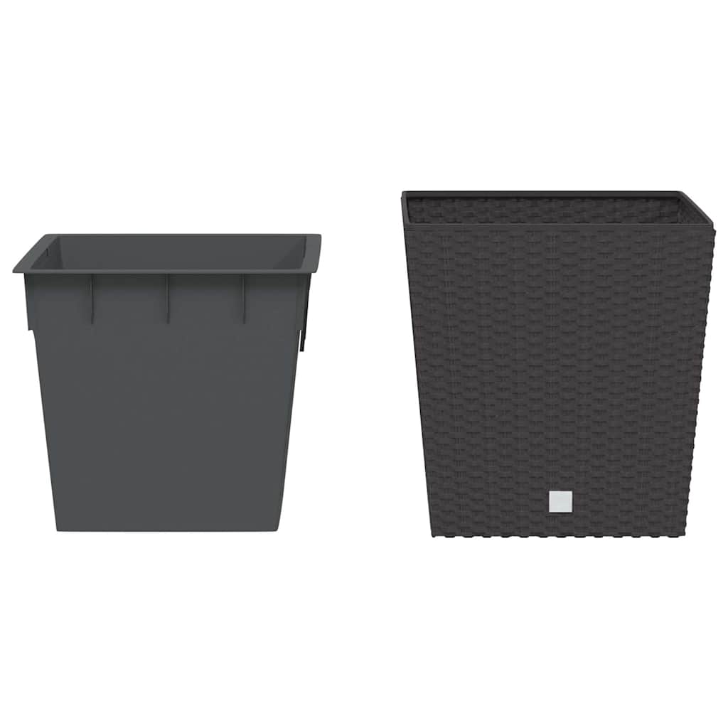 Vidaxl Pflanzer mit abnehmbarem Bak Rattan Look 21 32 l PP Brown