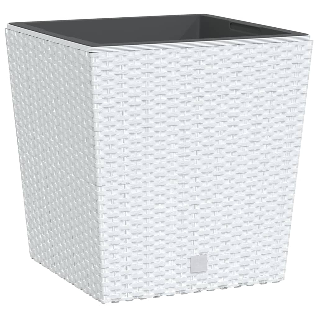 Vidaxl -Planer mit abnehmbarem Bak Rattan Look 21 32 L PP Weiß