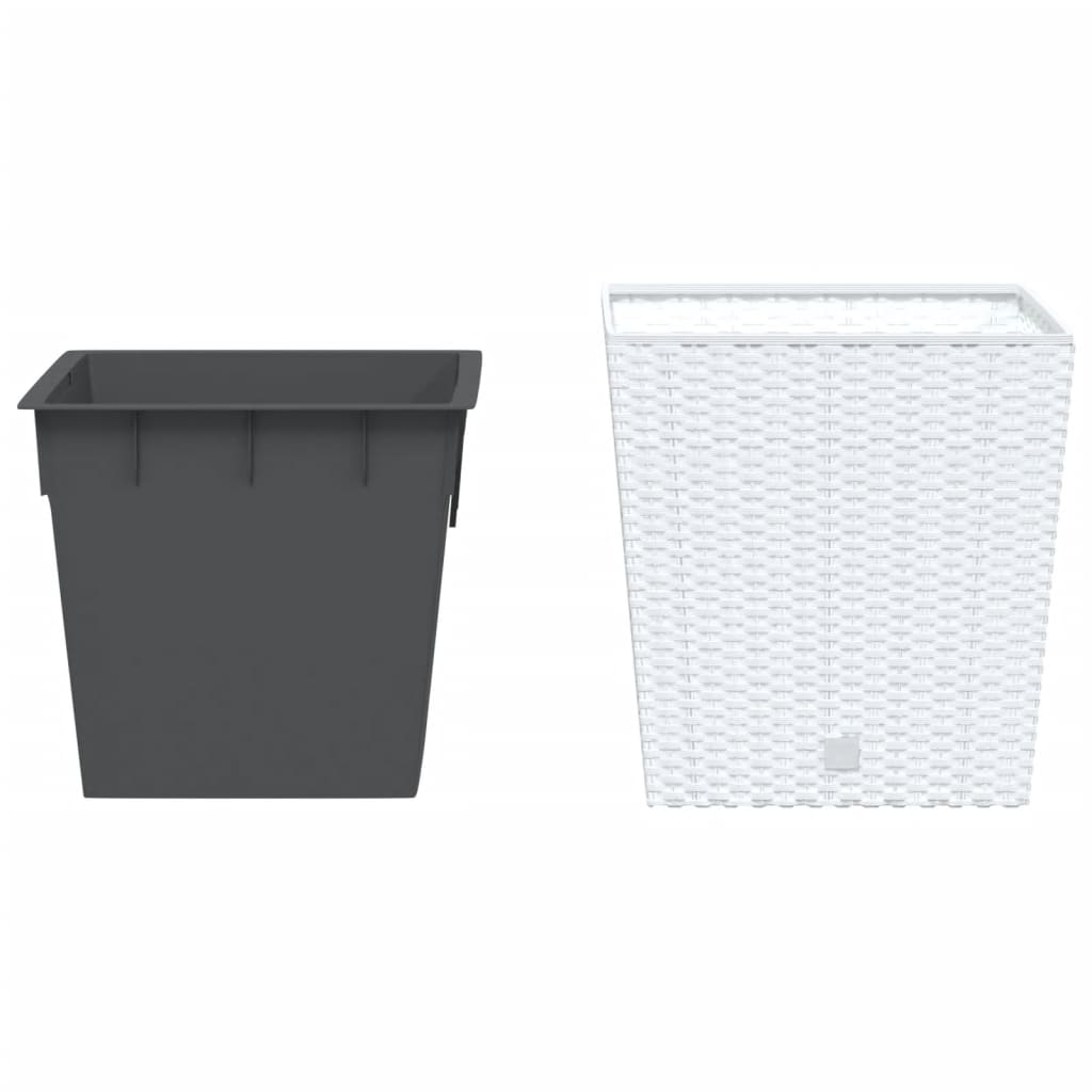 Vidaxl -Planer mit abnehmbarem Bak Rattan Look 21 32 L PP Weiß