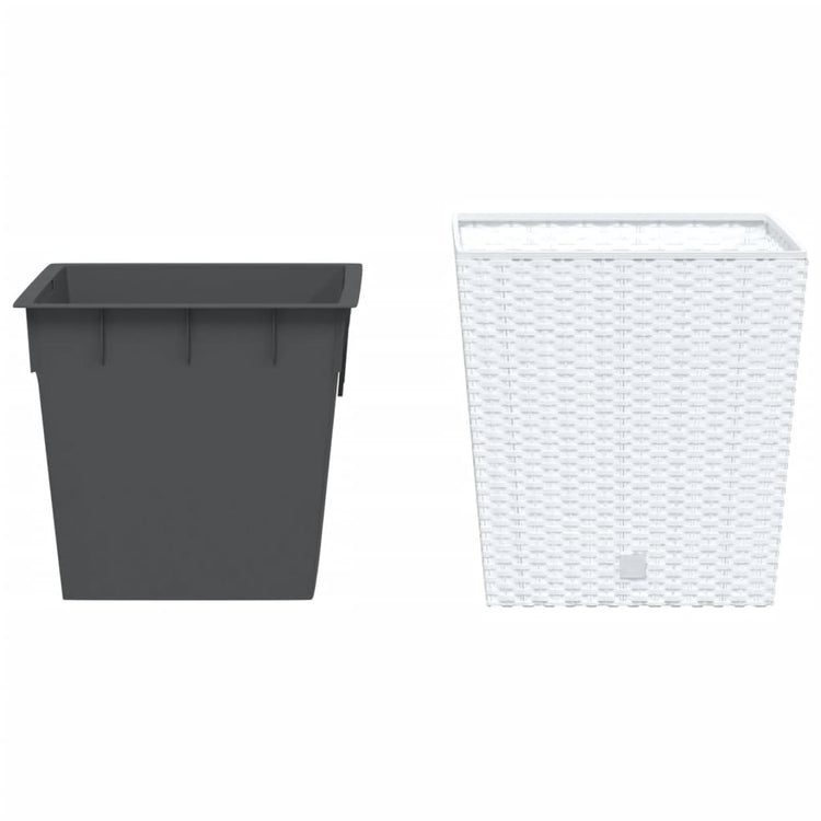 Vidaxl -Planer mit abnehmbarem Bak Rattan Look 21 32 L PP Weiß