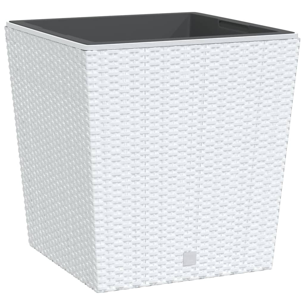 Vidaxl -Planer mit abnehmbarem Bak Rattan Look 37 64 L PP Weiß