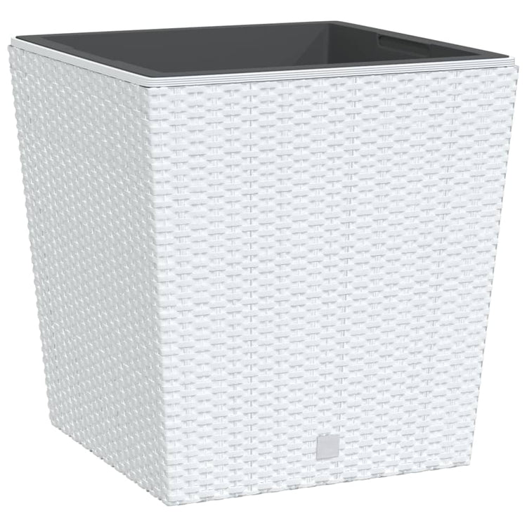 Vidaxl -Planer mit abnehmbarem Bak Rattan Look 37 64 L PP Weiß
