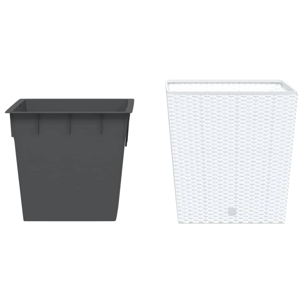 Vidaxl -Planer mit abnehmbarem Bak Rattan Look 37 64 L PP Weiß