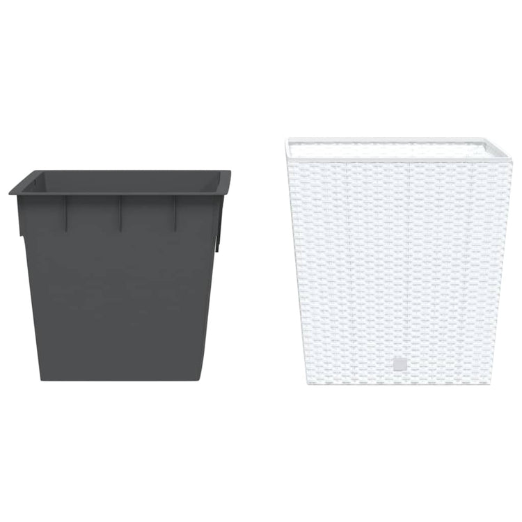 Vidaxl -Planer mit abnehmbarem Bak Rattan Look 37 64 L PP Weiß