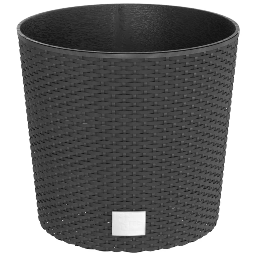 VIDAXL -Pflanzer entfernbarer Bak Rattan Look 15 15,3 l PP Anthrazit