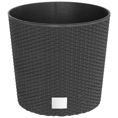 VIDAXL -Pflanzer entfernbarer Bak Rattan Look 15 15,3 l PP Anthrazit