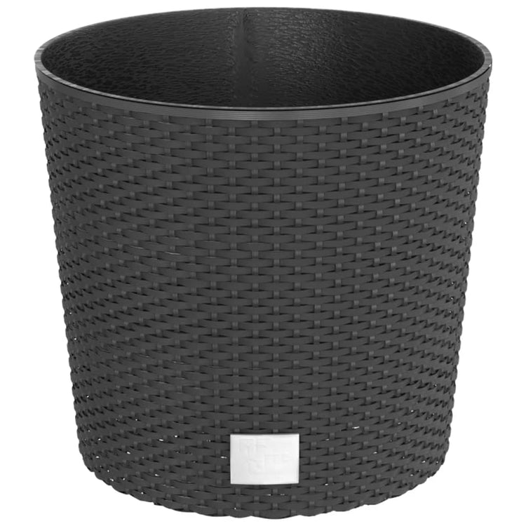 VIDAXL -Pflanzer entfernbarer Bak Rattan Look 15 15,3 l PP Anthrazit