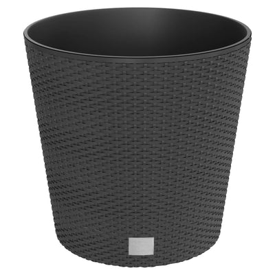 VIDAXL -Pflanzer entfernbarer Bak Rattan Look 35 37,5 l PP Anthrazit