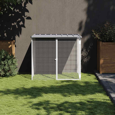 VIDAXL -Hühnchenstall mit Dach 103x98x90 cm verzinkter Stahl hellgrau