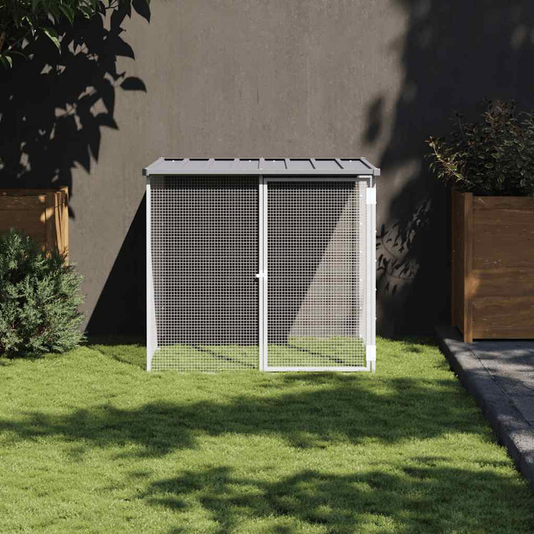 VIDAXL -Hühnchenstall mit Dach 103x98x90 cm verzinkter Stahl hellgrau