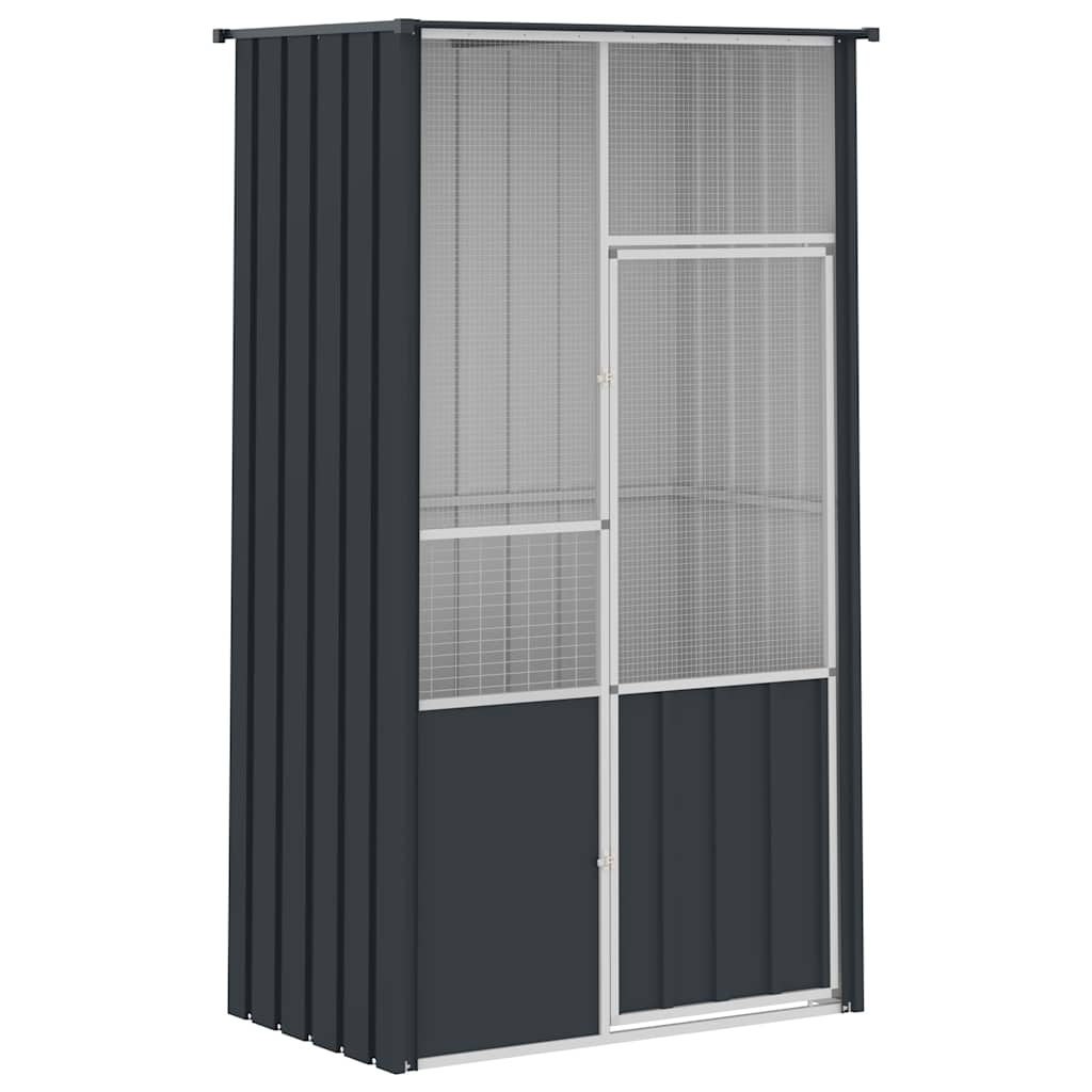 Vidaxl Vogelkäfig 115x78x200 cm verzinkter Stahl -Anthrazitfarbe